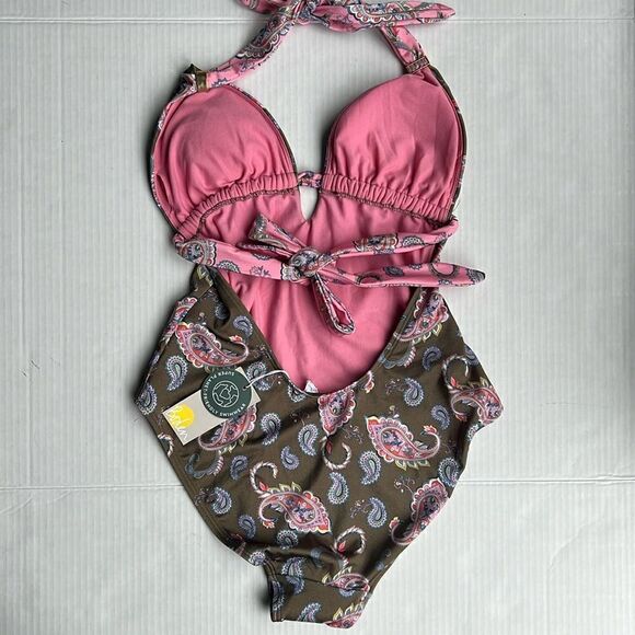 Boden Beaded Gather Halter Swimsuit - Picture 9 of 14